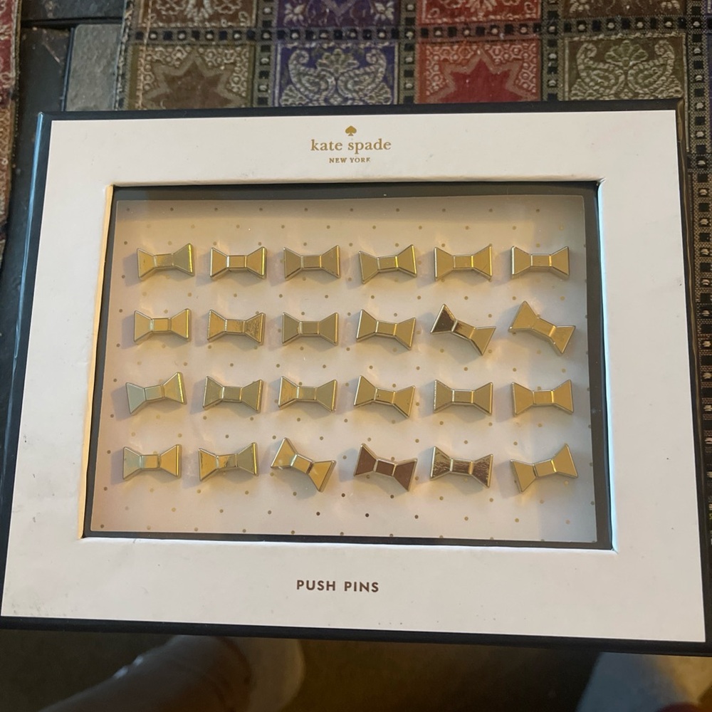 Kate Spade Gold Bow Push Pins